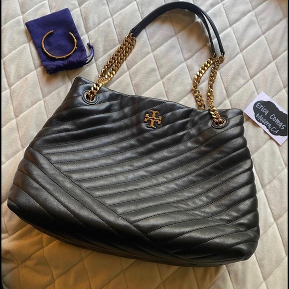 Kira Chevron Quilted Leather Tote - Picture 3 of 5